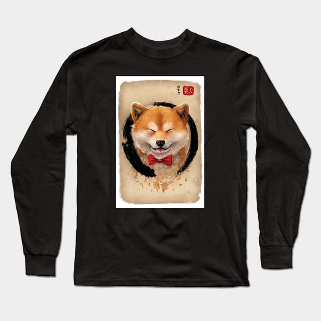 Cute Shiba Inu Long Sleeve T-Shirt by RubyArt